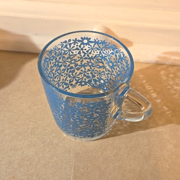 IKEA Small Floral Glass Coffee Mug - Picture 2 of 4